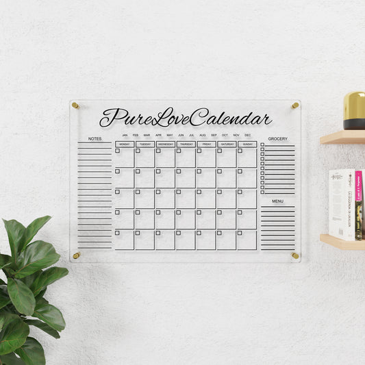 Personalized Monthly Acrylic Menu Calendar
